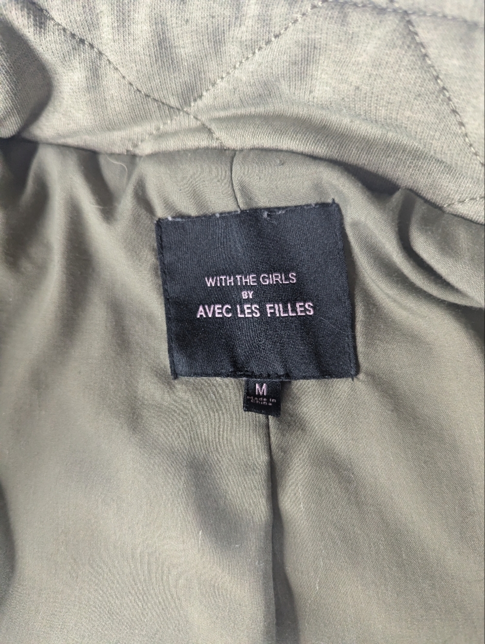 With The Girls By Avec Les Filles Quilted Green Jacket Size Medium - Picture 4 of 11